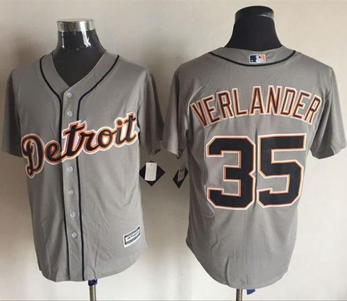 Tigers #35 Justin Verlander Grey New Cool Base Stitched MLB Jersey
